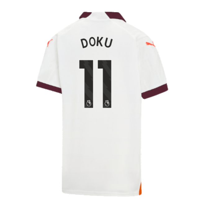 2023-2024 Man City Away Shirt (Kids) (Doku 11)-Vantage Point Soccer