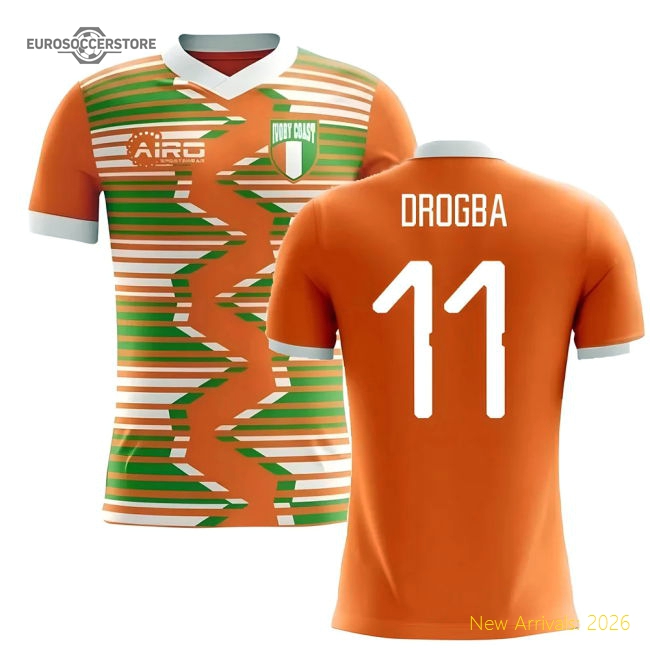 2025-2026 Ivory Coast Home Concept Football Shirt (Drogba 11)-Vantage Point Soccer