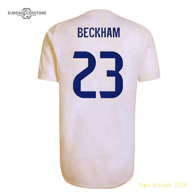 2025-2026 Real Madrid EU Training Jersey (White) (Beckham 23)-Vantage Point Soccer