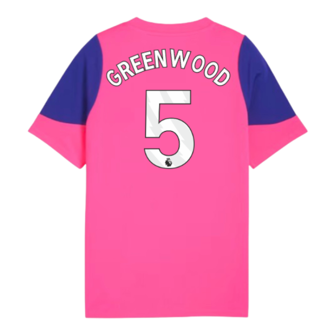 2025-2026 Man City Training Jersey (Fluro Pink) - Kids (Greenwood 5)-Vantage Point Soccer