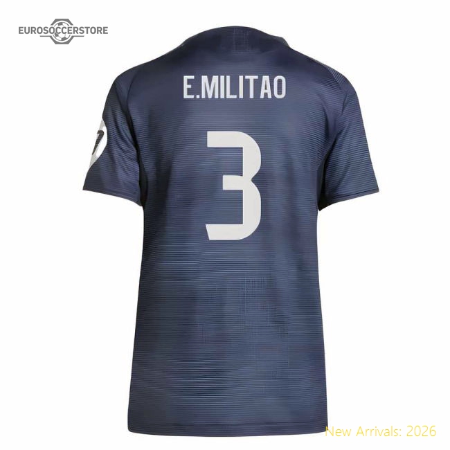 2025-2026 Real Madrid Authentic Away Shirt (Ladies) (E.Militao 3)-Vantage Point Soccer