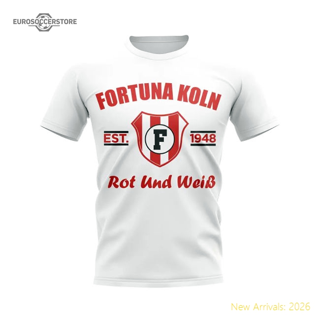 Fortuna Koln Established Football T-Shirt (White)-Vantage Point Soccer
