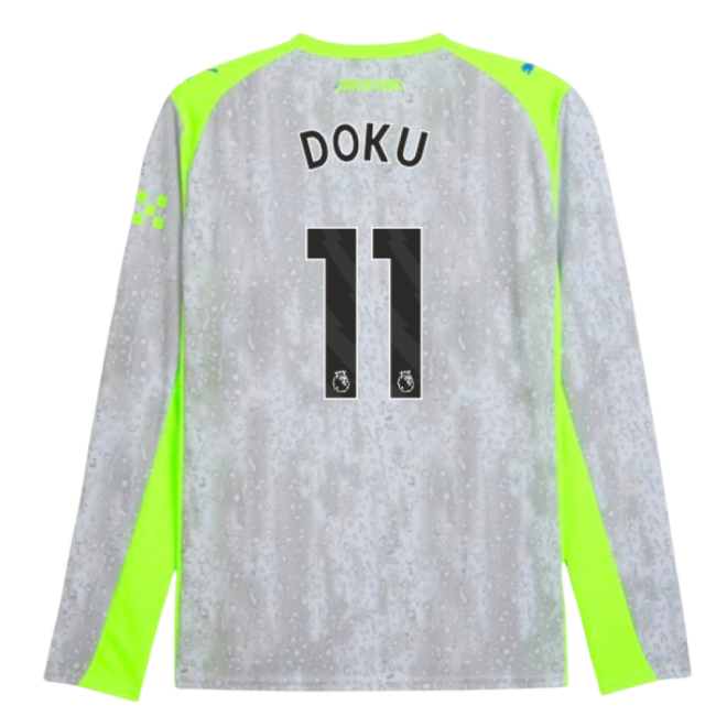 2025-2026 Man City Long Sleeve Third Shirt (Doku 11)-Vantage Point Soccer