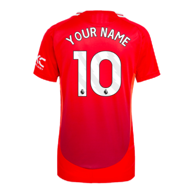 2024-2025 Man Utd Authentic Home Shirt (Womens) (Your Name)-Vantage Point Soccer