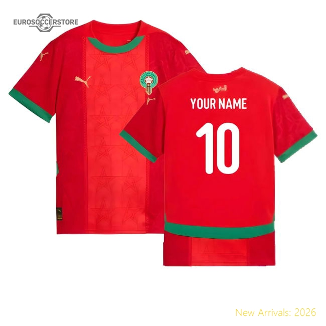 2024-2025 Morocco Home Shirt (Kids) (Your Name)-Vantage Point Soccer