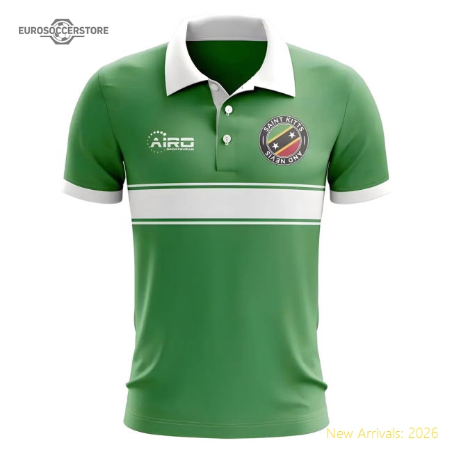 Saint Kitts and Nevis Concept Stripe Polo Shirt (Green)-Vantage Point Soccer
