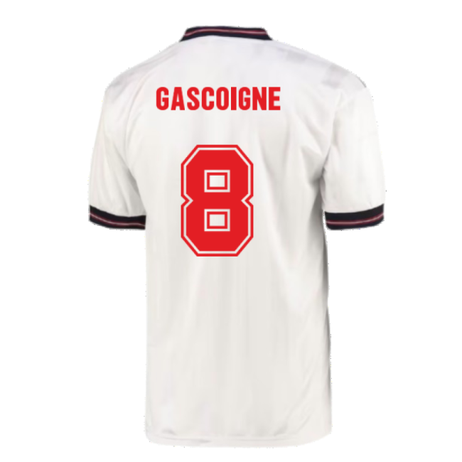 England 1986 Home World Cup Finals Retro Shirt (GASCOIGNE 8)-Vantage Point Soccer