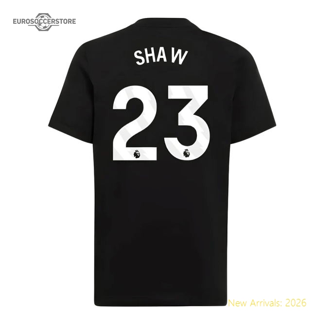 2025-2026 Man Utd EU Training Tee (Black) (Shaw 23)-Vantage Point Soccer