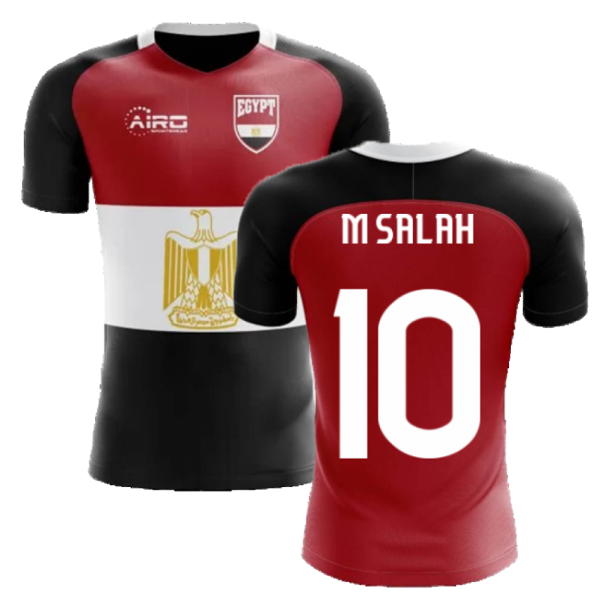 2025-2026 Egypt Flag Concept Football Shirt (M Salah 10) - Kids-Vantage Point Soccer