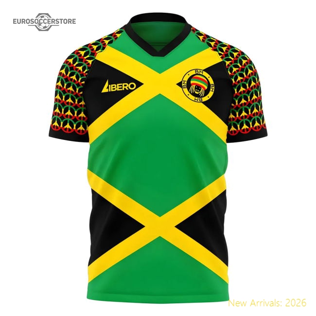 Jamaica Marley Concept Football Shirt (Libero) (Your Name)-Vantage Point Soccer
