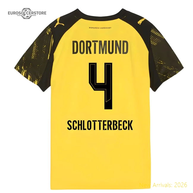 2025-2026 Borussia Dortmund Home Shirt (Kids) (Schlotterbeck 4)-Vantage Point Soccer