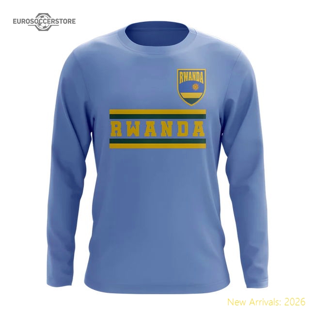 Rwanda Core Football Country Long Sleeve T-Shirt (Sky)-Vantage Point Soccer