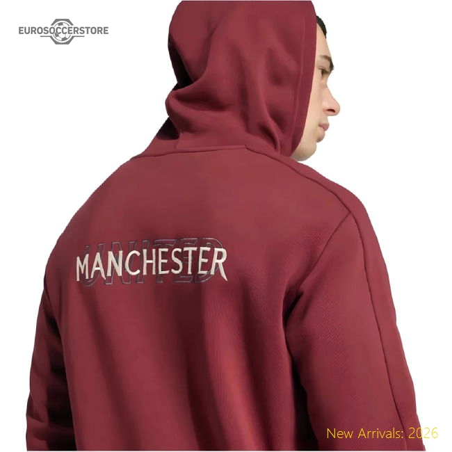 2024-2025 Man Utd Seasonal Full Zip Hoody (Shadow Red)-Vantage Point Soccer