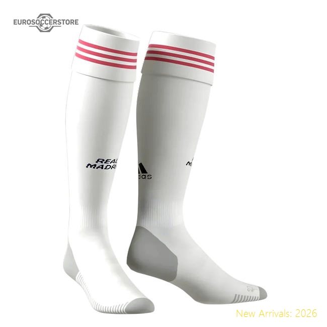 2020-2021 Real Madrid Adidas Home Socks (White)-Vantage Point Soccer
