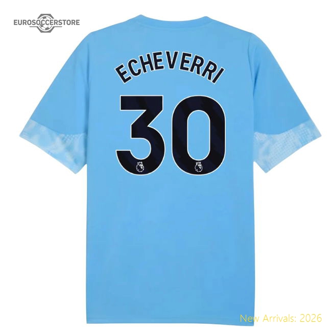 2025-2026 Man City Training Jersey (Light Blue) - Kids (Echeverri 30)-Vantage Point Soccer