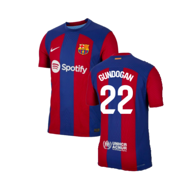 2023-2024 Barcelona Authentic Home Shirt (Gundogan 22)-Vantage Point Soccer