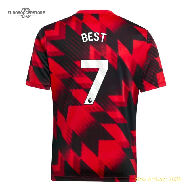 2025-2026 Man Utd Pre-Match Shirt (Red) - Kids (Best 7)-Vantage Point Soccer