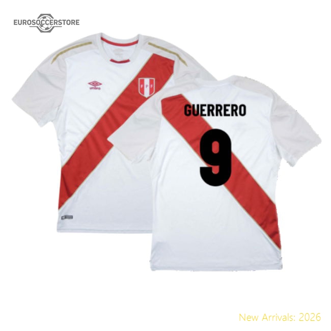 Peru 2018-19 Home Shirt ((Good) S) (Guerrero 9)-Vantage Point Soccer