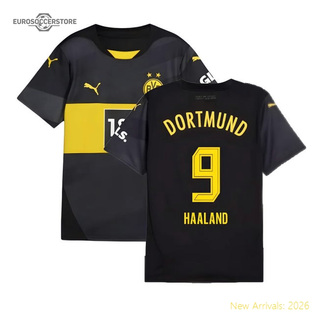 2024-2025 Borussia Dortmund Away Shirt (Kids) (Haaland 9)-Vantage Point Soccer