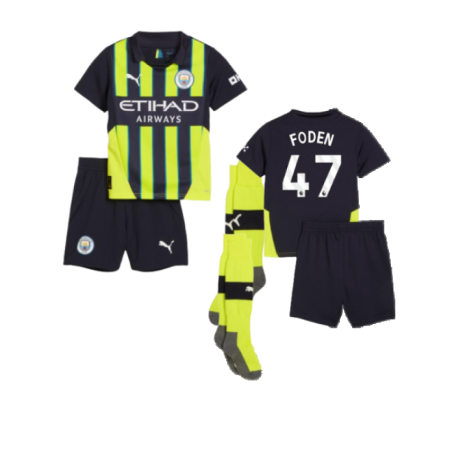 2024-2025 Man City Away Mini Kit (Foden 47)-Vantage Point Soccer
