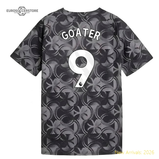 2025-2026 Man City Warm Up Jersey (Black) - Kids (Goater 9)-Vantage Point Soccer
