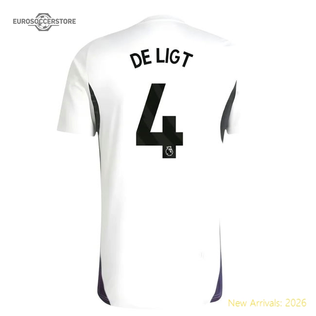 2025-2026 Man Utd Training Jersey (White) (De Ligt 4)-Vantage Point Soccer