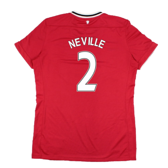 Manchester United 2011-12 Home Shirt (Women\'s) ((Very Good) M) (NEVILLE 2)-Vantage Point Soccer