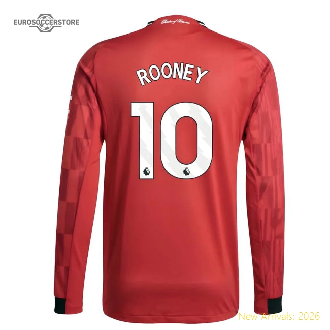 2025-2026 Man Utd Authentic Long Sleeve Home Shirt (Rooney 10)-Vantage Point Soccer
