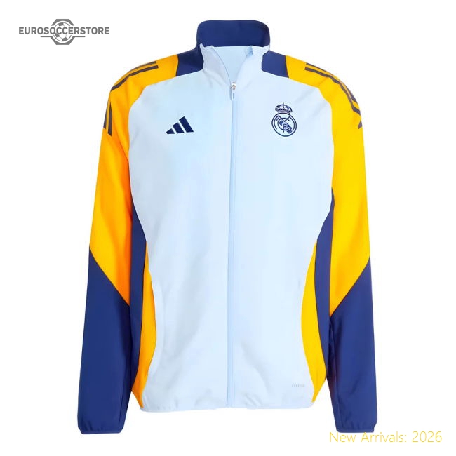 2024-2025 Real Madrid Presentation Jacket (Glow Blue)-Vantage Point Soccer