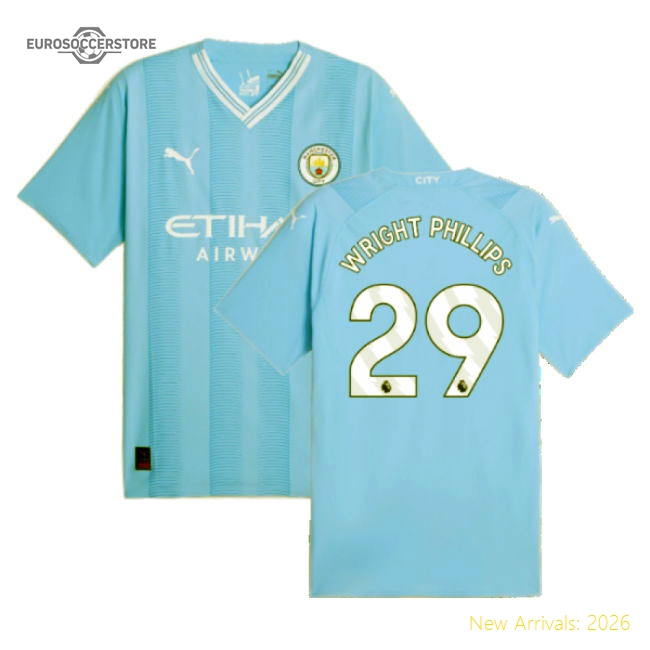 2023-2024 Man City Authentic Home Shirt (WRIGHT PHILLIPS 29)-Vantage Point Soccer