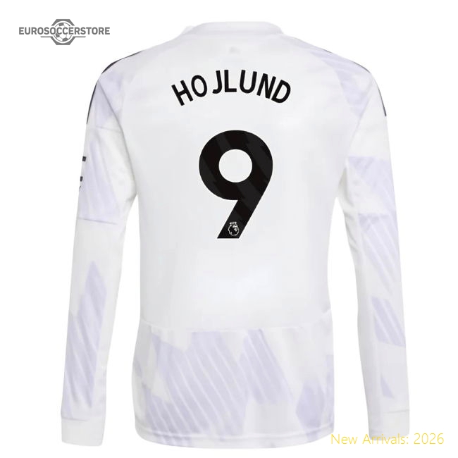 2025-2026 Man Utd Long Sleeve Away Shirt (Kids) (Hojlund 9)-Vantage Point Soccer