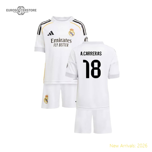 2025-2026 Real Madrid Home Mini Kit (A.Carreras 18)-Vantage Point Soccer