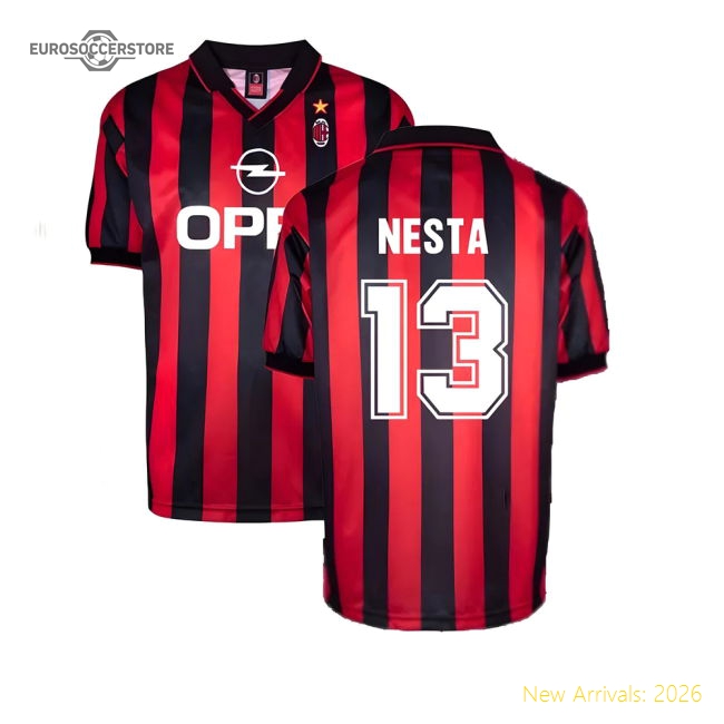 AC Milan 1996 Home Retro Shirt (NESTA 13)-Vantage Point Soccer