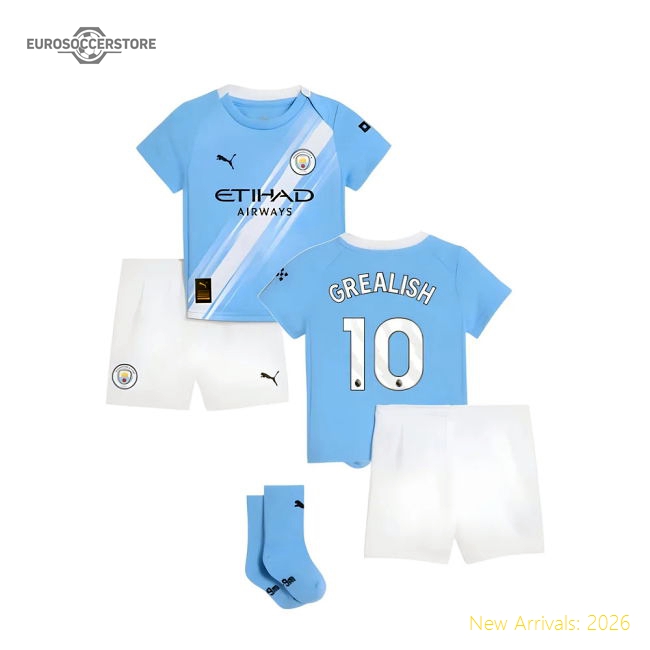 2025-2026 Man City Home Baby Kit (Grealish 10)-Vantage Point Soccer