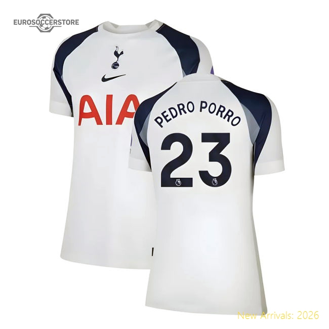 2025-2026 Tottenham Home Shirt (Womens) (Pedro Porro 23)-Vantage Point Soccer