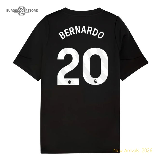 2025-2026 Man City Training Jersey (Black) - Kids (Bernardo 20)-Vantage Point Soccer