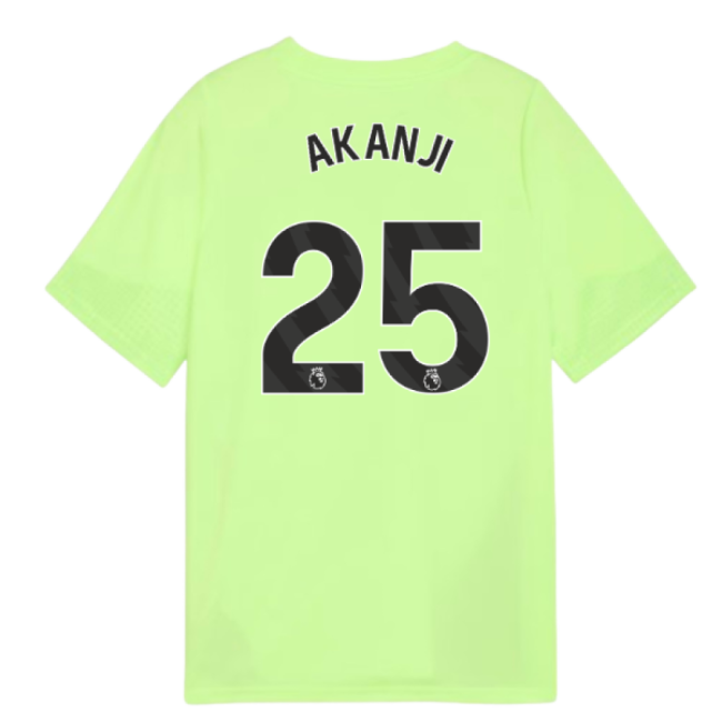 2025-2026 Man City Training Jersey (Fizzy Apple) - Kids (Akanji 25)-Vantage Point Soccer