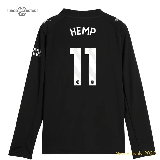 2025-2026 Man City Long Sleeve Away Shirt (Kids) (Hemp 11)-Vantage Point Soccer