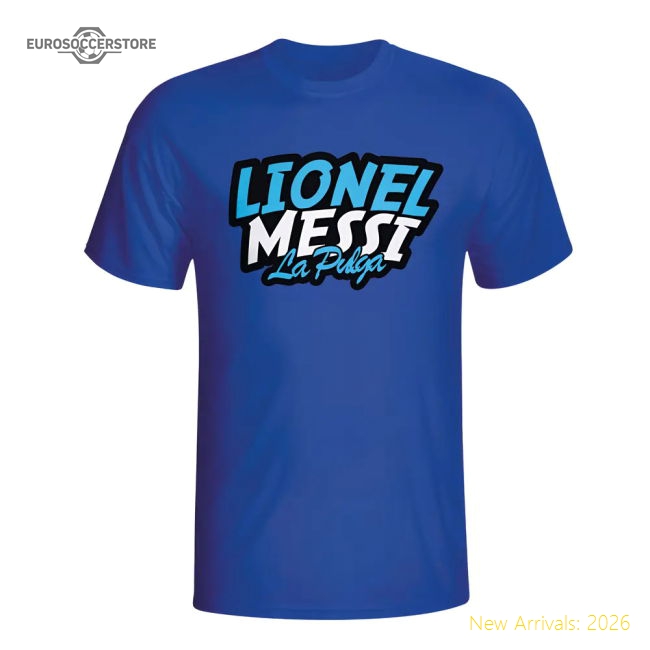 Lionel Messi Comic Book T-shirt (blue) - Kids-Vantage Point Soccer