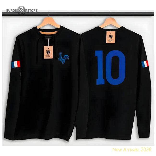 France Retro Shirt Black Les Bleus-Vantage Point Soccer