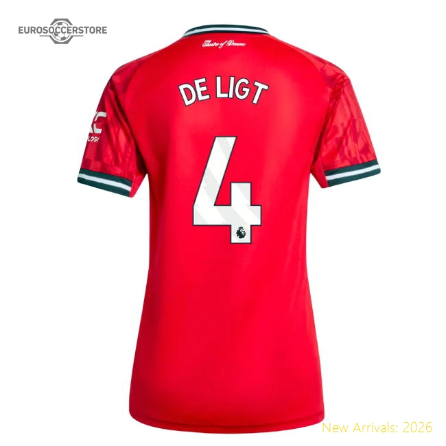 2025-2026 Man Utd Home Shirt (Womens) (De Ligt 4)-Vantage Point Soccer