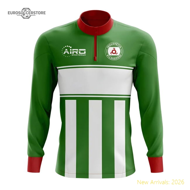 Ingushetia Concept Football Half Zip Midlayer Top (Green-White)-Vantage Point Soccer
