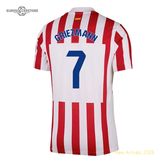 2025-2026 Atletico Madrid Home Authentic Shirt (Griezmann 7)-Vantage Point Soccer