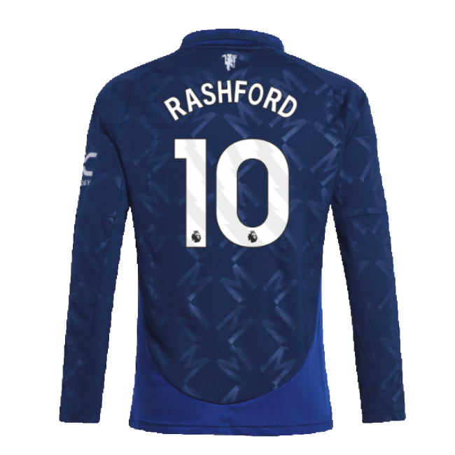 2024-2025 Man Utd Long Sleeve Away Shirt (Kids) (Rashford 10)-Vantage Point Soccer