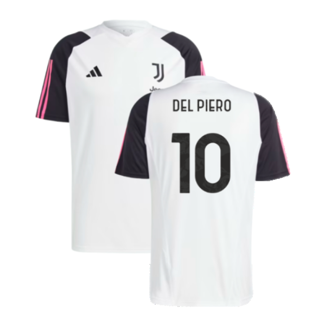 2023-2024 Juventus Training Shirt (White) (DEL PIERO 10)-Vantage Point Soccer