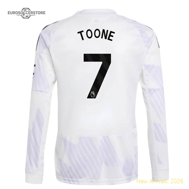 2025-2026 Man Utd Long Sleeve Away Shirt (Kids) (Toone 7)-Vantage Point Soccer