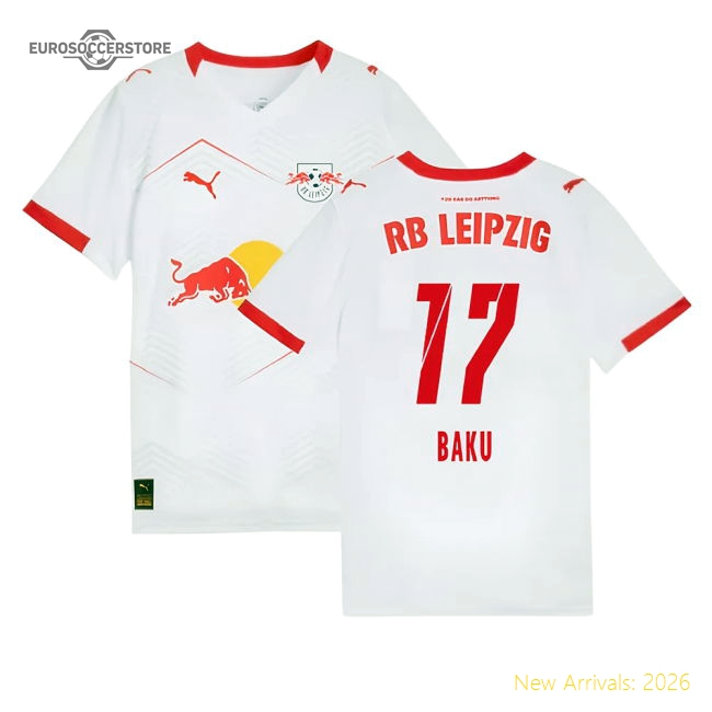 2025-2026 Red Bull Leipzig Home Shirt (Kids) (Baku 17)-Vantage Point Soccer