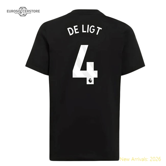 2025-2026 Man Utd EU Training Tee (Black) (De Ligt 4)-Vantage Point Soccer