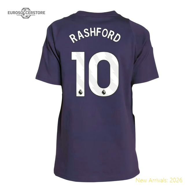 2025-2026 Man Utd Training Tee (Aurora Plum) - Kids (Rashford 10)-Vantage Point Soccer