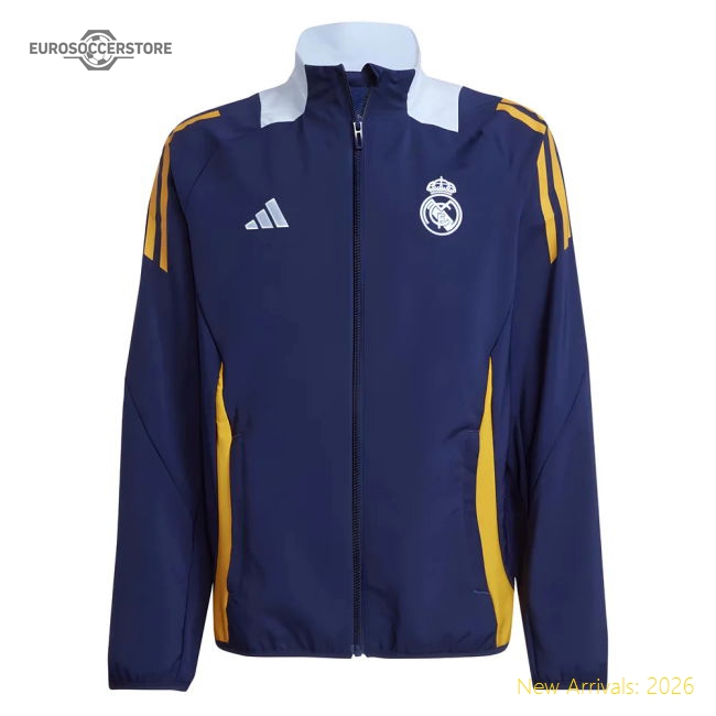 2024-2025 Real Madrid Presentation Jacket (Navy) - Kids-Vantage Point Soccer